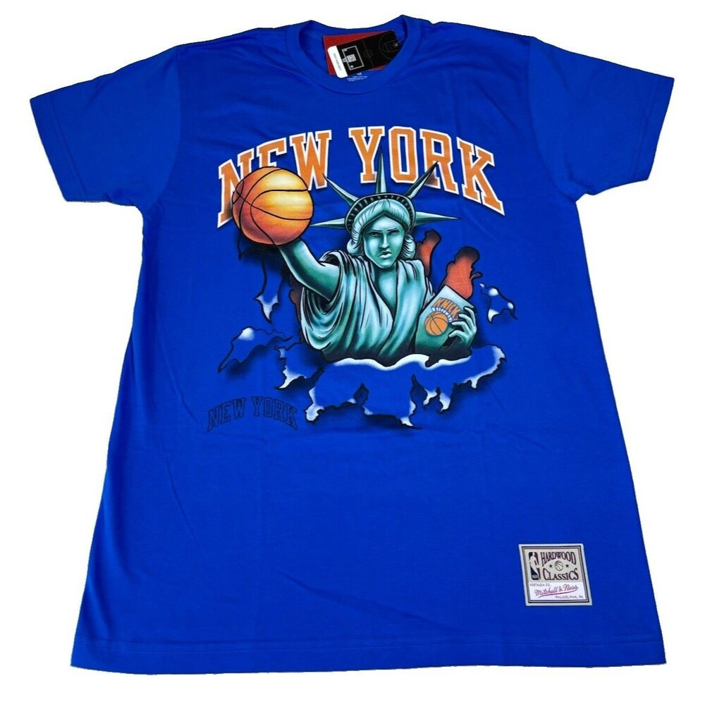 NWT Mitchell & Ness New York Knicks NBA Liberty Breakthrough Double Sided T Sz M